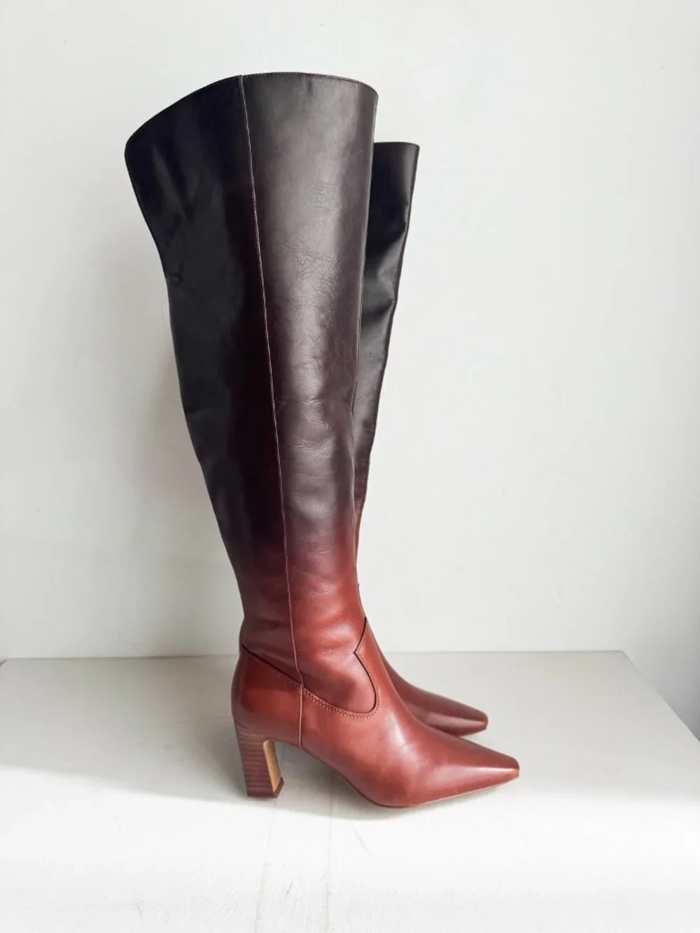 VINCE CAMUTO SHALIE 2 OVER-THE-KNEE BOOT Brown Ombré 7M WIDE CALF